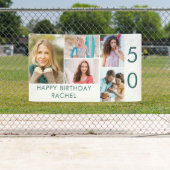 フォトコラージュ5パーソナライズされた写真50誕生日 横断幕 (インサイチュ)