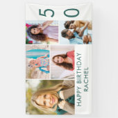 フォトコラージュ5パーソナライズされた写真50誕生日 横断幕 (縦)