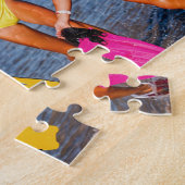 フォトコラージュ5写真イエローナパーソナライズされたナ ジグソーパズル (側面)