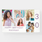 フォトコラージュ5写真パーソナライズされた30歳の誕生日 横断幕 (横)