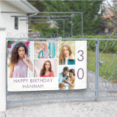 フォトコラージュ5写真パーソナライズされた30歳の誕生日 横断幕