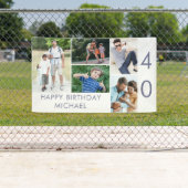 フォトコラージュ5写真40th誕生日バナー 横断幕 (インサイチュ)