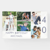 フォトコラージュ5写真40th誕生日バナー 横断幕 (横)