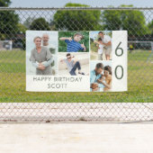 フォトコラージュ5写真60th誕生日バナー 横断幕 (インサイチュ)