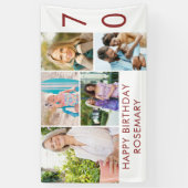 フォトコラージュ5写真70th誕生日バナー 横断幕 (縦)