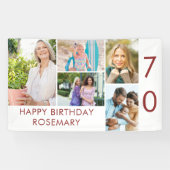フォトコラージュ5写真70th誕生日バナー 横断幕 (横)