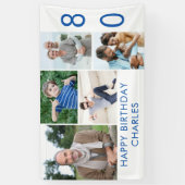 フォトコラージュ5写真80th誕生日バナー 横断幕 (縦)