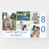 フォトコラージュ5写真80th誕生日バナー 横断幕 (横)