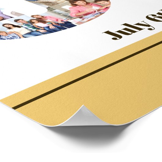 フォトコラージュ50カスタム誕生日50 ポスター (角)