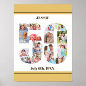 フォトコラージュ50カスタム誕生日50 ポスター (正面)