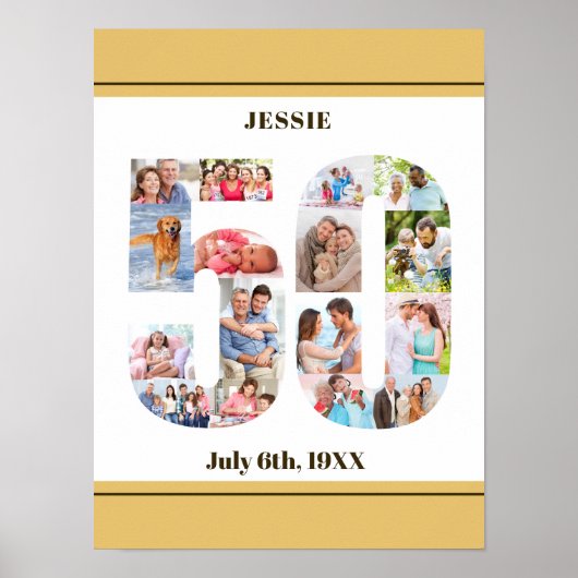 フォトコラージュ50カスタム誕生日50 ポスター (正面)