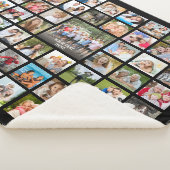 フォトコラージュ53枚パーソナライズされた黒 シェルパブランケット (3/4)