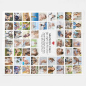 フォトコラージュ57写真簡単DYIカスタムギフト フリースブランケット (正面(横))