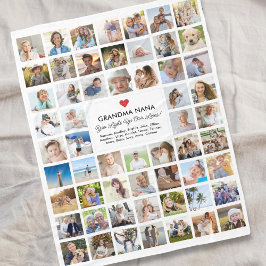 フォトコラージュ57写真簡単DYIカスタムギフト フリースブランケット