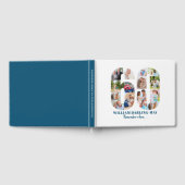 フォトコラージュ60誕生日いつ覚えて…ブルー ゲストブック (全面)