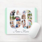 フォトコラージュ60誕生日第60ミント マウスパッド (マウス)