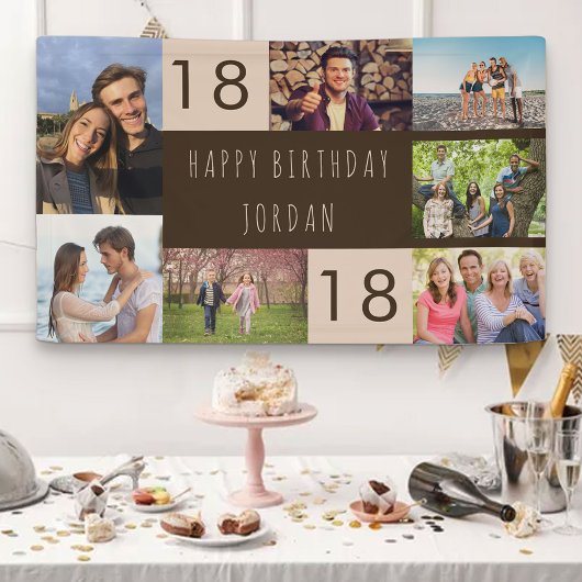 フォトコラージュ7パーソナライズされた写真18誕生日 横断幕