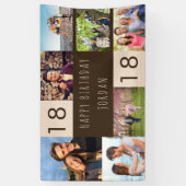 フォトコラージュ7パーソナライズされた写真18誕生日 横断幕 (縦)