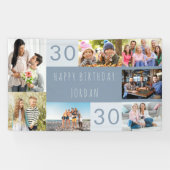 フォトコラージュ7パーソナライズされた写真30歳 横断幕 (横)