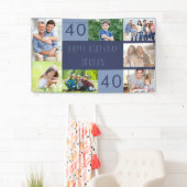 フォトコラージュ7パーソナライズされた写真40歳の誕生日 横断幕 (インサイチュ)
