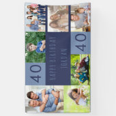 フォトコラージュ7パーソナライズされた写真40歳の誕生日 横断幕 (縦)