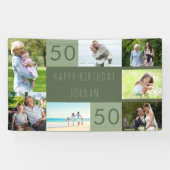 フォトコラージュ7パーソナライズされた写真50誕生日 横断幕 (横)