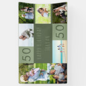 フォトコラージュ7パーソナライズされた写真50誕生日 横断幕 (縦)