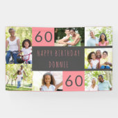 フォトコラージュ7パーソナライズされた写真60誕生日 横断幕 (横)