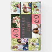 フォトコラージュ7パーソナライズされた写真60誕生日 横断幕 (縦)