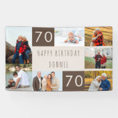 フォトコラージュ7パーソナライズされた写真70誕生日 横断幕 (横)