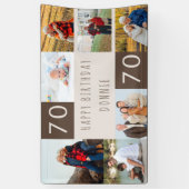 フォトコラージュ7パーソナライズされた写真70誕生日 横断幕 (縦)