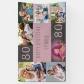 フォトコラージュ7パーソナライズされた写真80誕生日 横断幕 (縦)