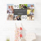 フォトコラージュ7パーソナライズされた写真90誕生日 横断幕 (インサイチュ)