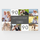フォトコラージュ7パーソナライズされた写真90誕生日 横断幕 (横)
