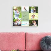フォトコラージュ7写真セージグリーン50誕生日 キャンバスプリント (インサイチュ (リビング))