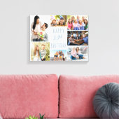 フォトコラージュ7写真ダスティブルー30歳の誕生日 キャンバスプリント (インサイチュ (リビング))