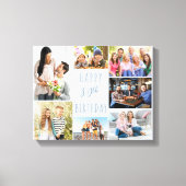 フォトコラージュ7写真ダスティブルー30歳の誕生日 キャンバスプリント (正面)