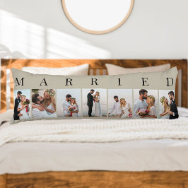 フォトコラージュ7写真ナチュラルとブラック結婚した ボディピロー