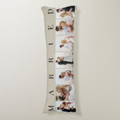 フォトコラージュ7写真ナチュラルとブラック結婚した ボディピロー (正面縦)