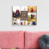 フォトコラージュ7写真暖茶70誕生日 キャンバスプリント (インサイチュ (リビング))