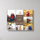 フォトコラージュ7写真暖茶70誕生日 キャンバスプリント (正面)