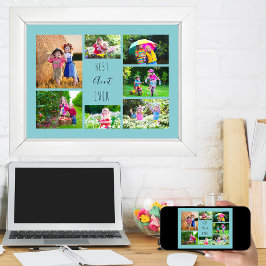 フォトコラージュ7最高の写真叔母エバースカイブルー ポスター