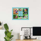 フォトコラージュ7最高の写真叔母エバースカイブルー ポスター (ホームオフィス)