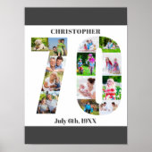 フォトコラージュ70 パーソナライズされた 70誕生日 ポスター (正面)