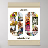 フォトコラージュ80カスタム誕生日80 ポスター (正面)