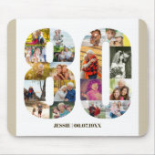 フォトコラージュ80誕生日番号80カスタム マウスパッド (正面)