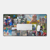 フォトコラージュ9ファミリイメージ夏期子供 デスクマット (キーボード&マウス)