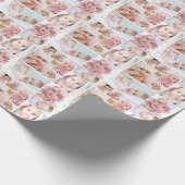 フォトコラージュ9写真ユニークグリッドレイアウト ラッピングペーパー (角)