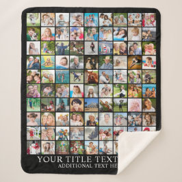 フォトコラージュ90平方写真カスタムカラー シェルパブランケット