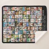 フォトコラージュ90平方写真カスタムカラー シェルパブランケット (正面(横))